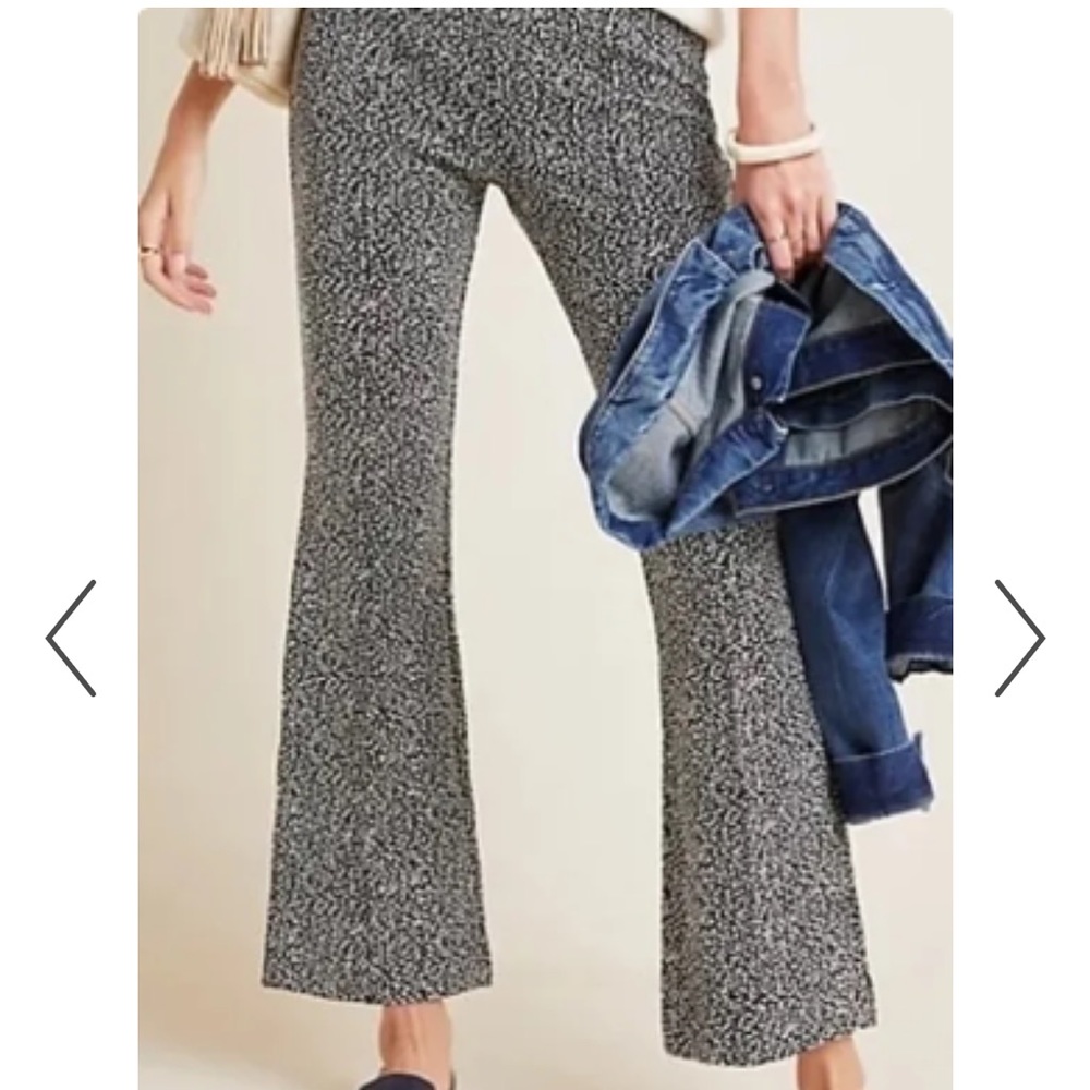 Anthropologie - The Essential Cropped Flare Pants in Leopard Print